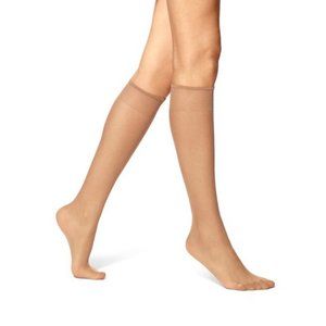No Nonsense Tan Reinforced Toe Knee Highs 10 Pair Value Pack Size S/M